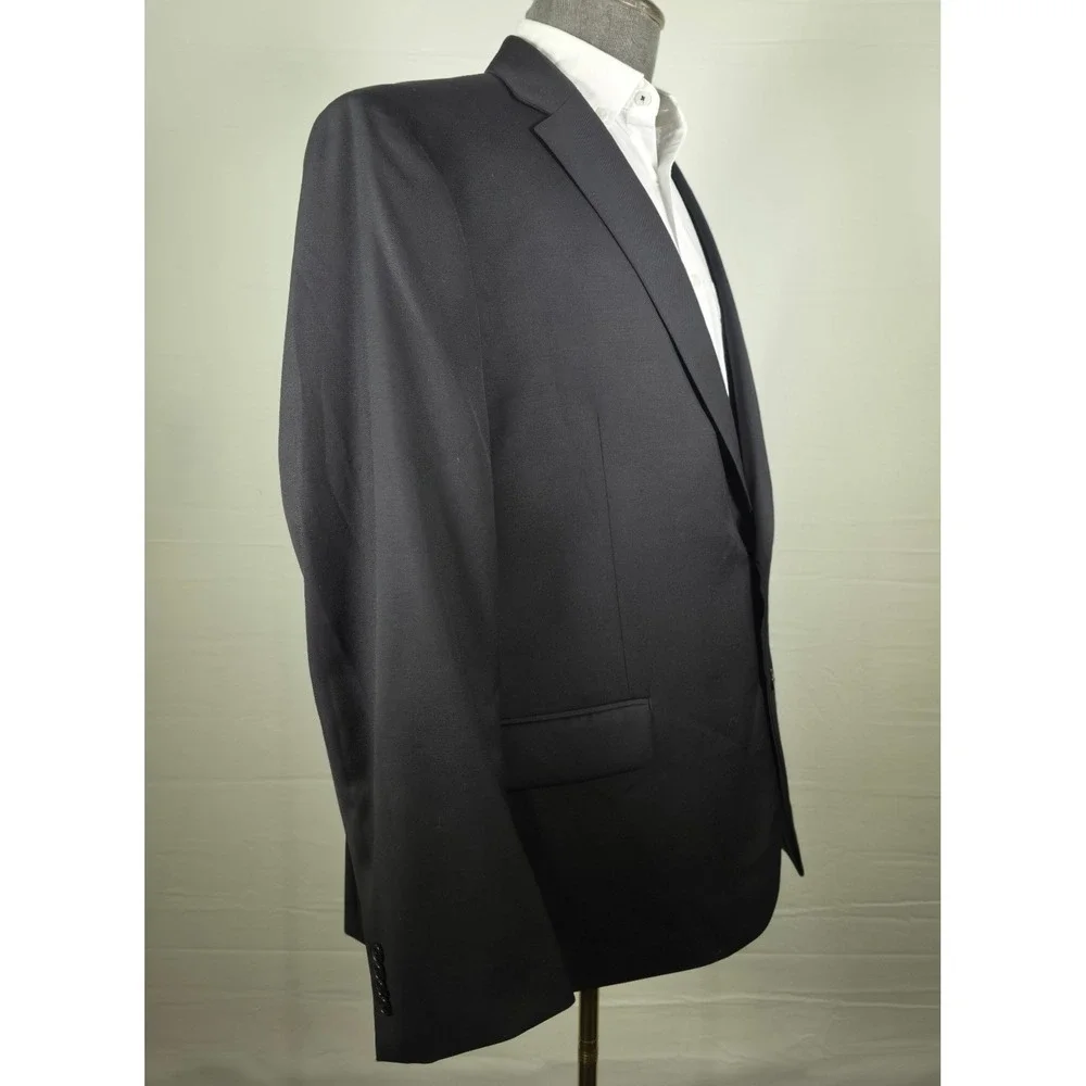 Michael Kors Men Sport Coat Kaplan Black 46 Wool Blend Quiet Luxury Polished NWT